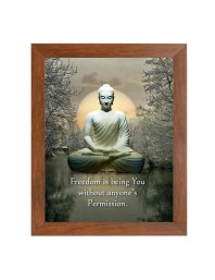 Buddha & Famous Quote Brown Frame, 16x20InchesInspirational Wall Art for Office, Home DecorIdeal Spiritual Gift