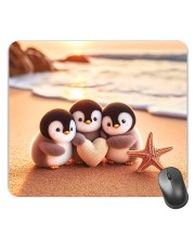 Customized Beautiful Penguins Picture Sublimation Mouse Pad | 8 X 7.5 Inch | Smooth Cloth Surface | Non-Slip Rubber Base | Personalized Mousepad for Laptop & Desktop (F17157)