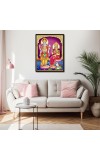 Vishnu Lakshmi Laminated Photo - 5x7 Inches, Divine Blessings for Home & Office and Temple Decoration