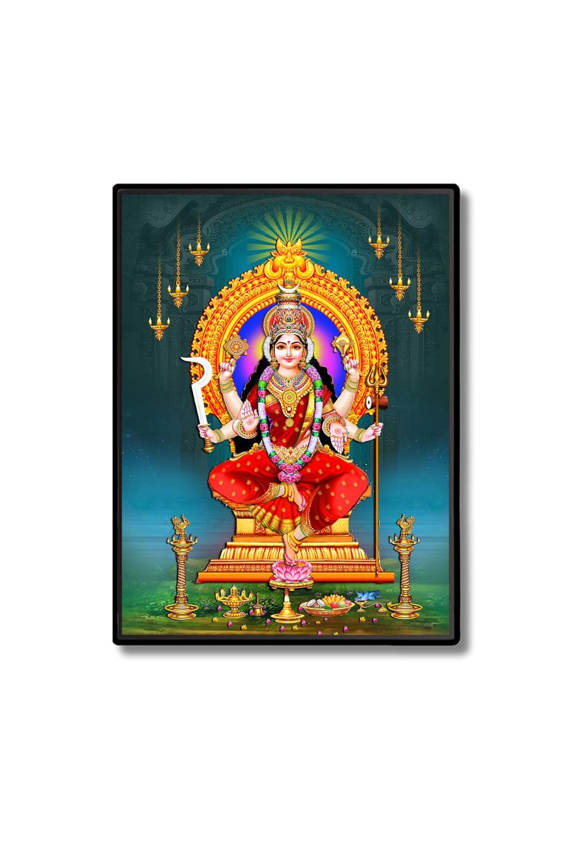 Lakshmi Laminated Photo - 5x7 Inches, Divine Blessings for Home & Office and Temple Decoration