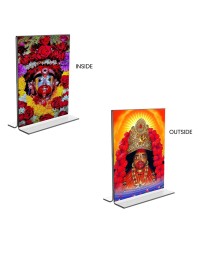 Tara Debi Acrylic T-Style Photo Stand - 5x7 Inches, Compact and Stylish Spiritual Display, easily change 2 photos (Pack of 1)