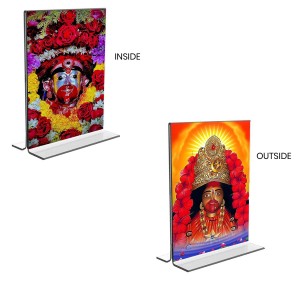 Tara Debi Acrylic T-Style Photo Stand, Compact and Stylish Spiritual Display, easily change 2 photos (Pack of 1)