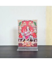 HiTechMart Durga Maa Acrylic Tabletop Frame ? 5 x 7 Inch Hindu Goddess Idol Photo with Tiger | Religious Home Dcor & Puja Gift