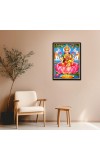 Lakshmi Laminated Photo - 5x7 Inches, Divine Blessings for Home & Office and Temple Decoration