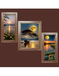 3-Pack serenity view Photo Frames - 2 Pieces 14x21 Inch & 1 Piece 18x21 Inch - Rustic Wall Art for Home & Office Decor - Botanical Wall Hanging for Living Room, Bedroom, or Workspace