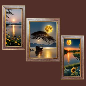 3-Pack serenity view Photo Frames - 2 Pieces 14x21 Inch & 1 Piece 18x21 Inch - Rustic Wall Art for Home & Office Decor - Botanical Wall Hanging for Living Room, Bedroom, or Workspace