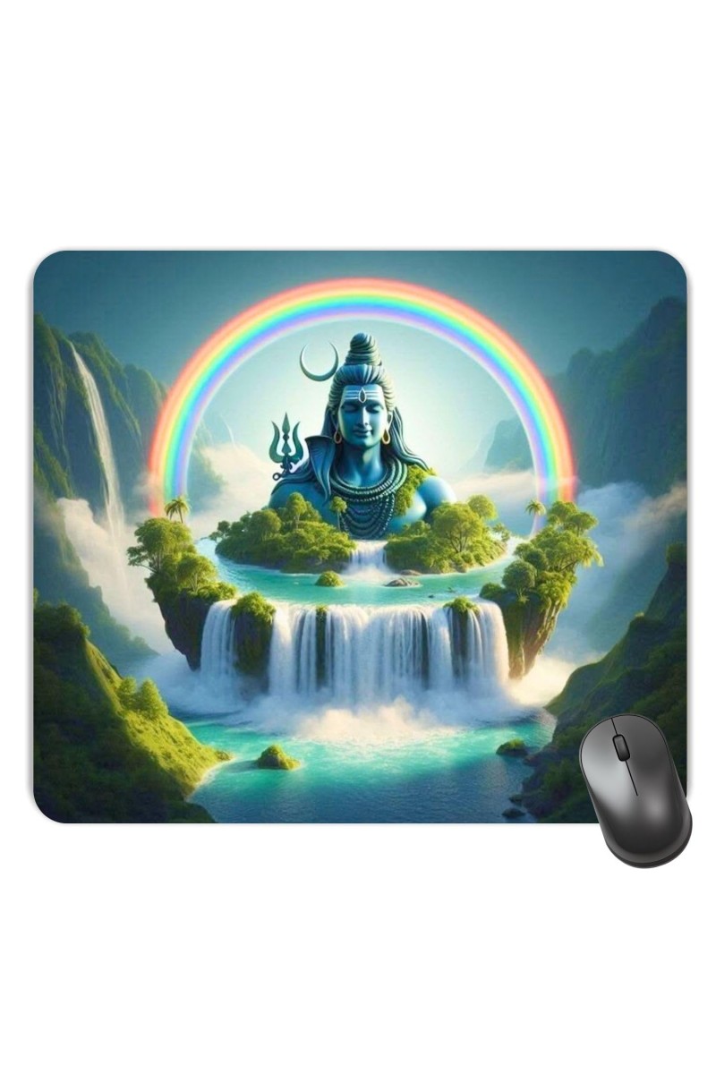Customized Lord Shiva Picture Sublimation Mouse Pad | 8 X 7.5 Inch | Smooth Cloth Surface | Non-Slip Rubber Base | Personalized Mousepad for Laptop & Desktop (F17365)