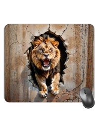Customized Wild Lion Picture Sublimation Mouse Pad | 8 X 7.5 Inch | Smooth Cloth Surface | Non-Slip Rubber Base | Personalized Mousepad for Laptop & Desktop (F16965)