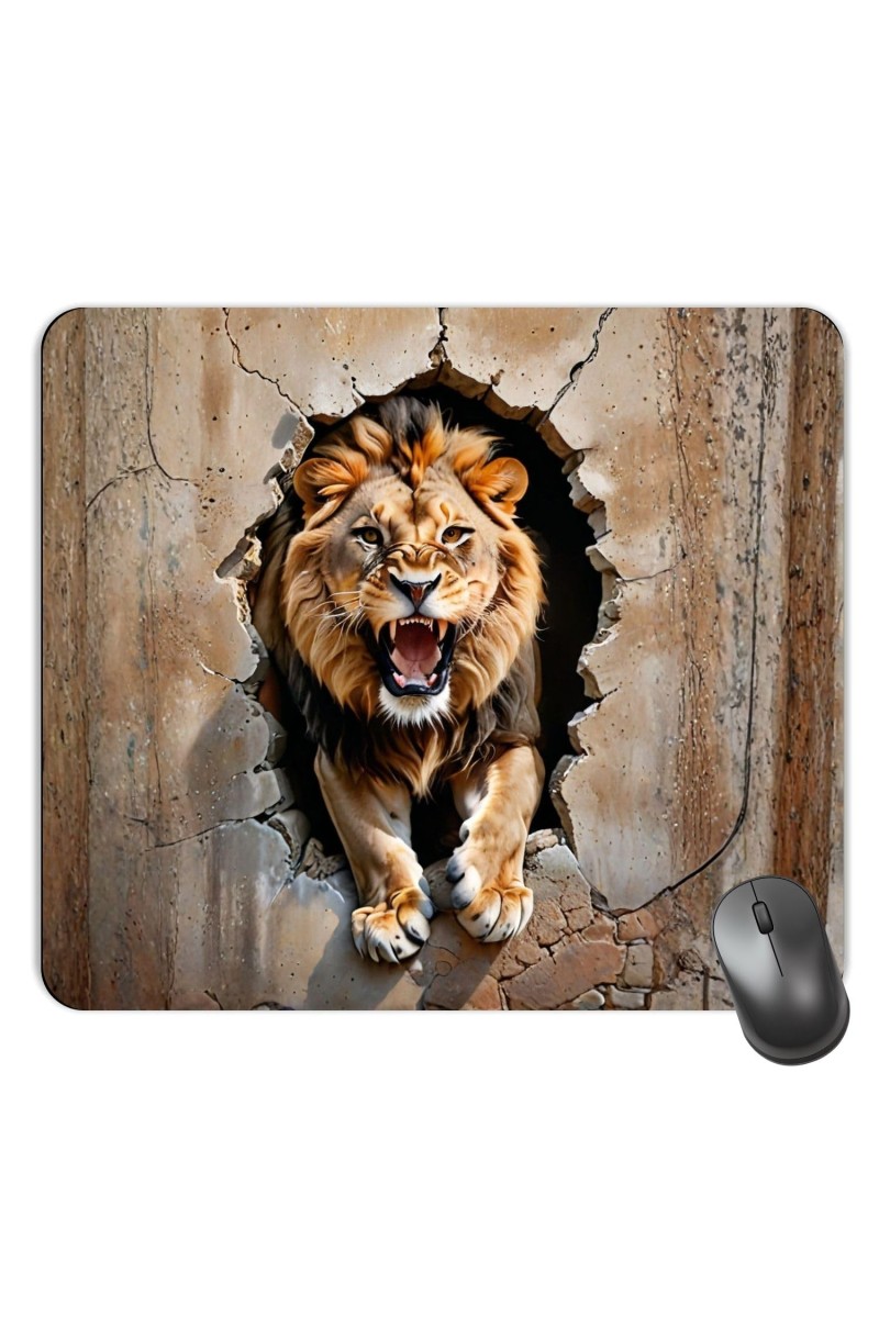 Customized Wild Lion Picture Sublimation Mouse Pad | 8 X 7.5 Inch | Smooth Cloth Surface | Non-Slip Rubber Base | Personalized Mousepad for Laptop & Desktop (F16965)