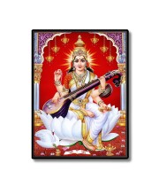 Saraswati Laminated Photo - 5x7 Inches, Divine Blessings for Home & Office and Temple Decoration