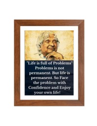 A P J Abdul Kalam & Famous Quote Brown Frame, 10x14InchesInspirational Wall Art for Office, Home DecorIdeal Spiritual Gift