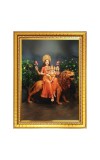 Maa Skandamata Photo Frame - 10x14 Inches, Brown Wooden Frame for Home, Office & Temple Decoration