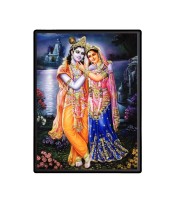 Radha Krishna Laminated Photo - 9x11 Inches, Divine Blessings for Home & Office and Temple Decoration