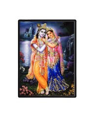 Radha Krishna Laminated Photo - 9x11 Inches, Divine Blessings for Home & Office and Temple Decoration