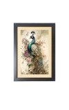 The lovely peacock Black Photo Frame Funny Animal and Bird Cartoon Art