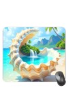 Customized Beautiful Sea Shell Picture Sublimation Mouse Pad | 8 X 7.5 Inch | Smooth Cloth Surface | Non-Slip Rubber Base | Personalized Mousepad for Laptop & Desktop (F17265)