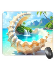Customized Beautiful Sea Shell Picture Sublimation Mouse Pad | 8 X 7.5 Inch | Smooth Cloth Surface | Non-Slip Rubber Base | Personalized Mousepad for Laptop & Desktop (F17265)