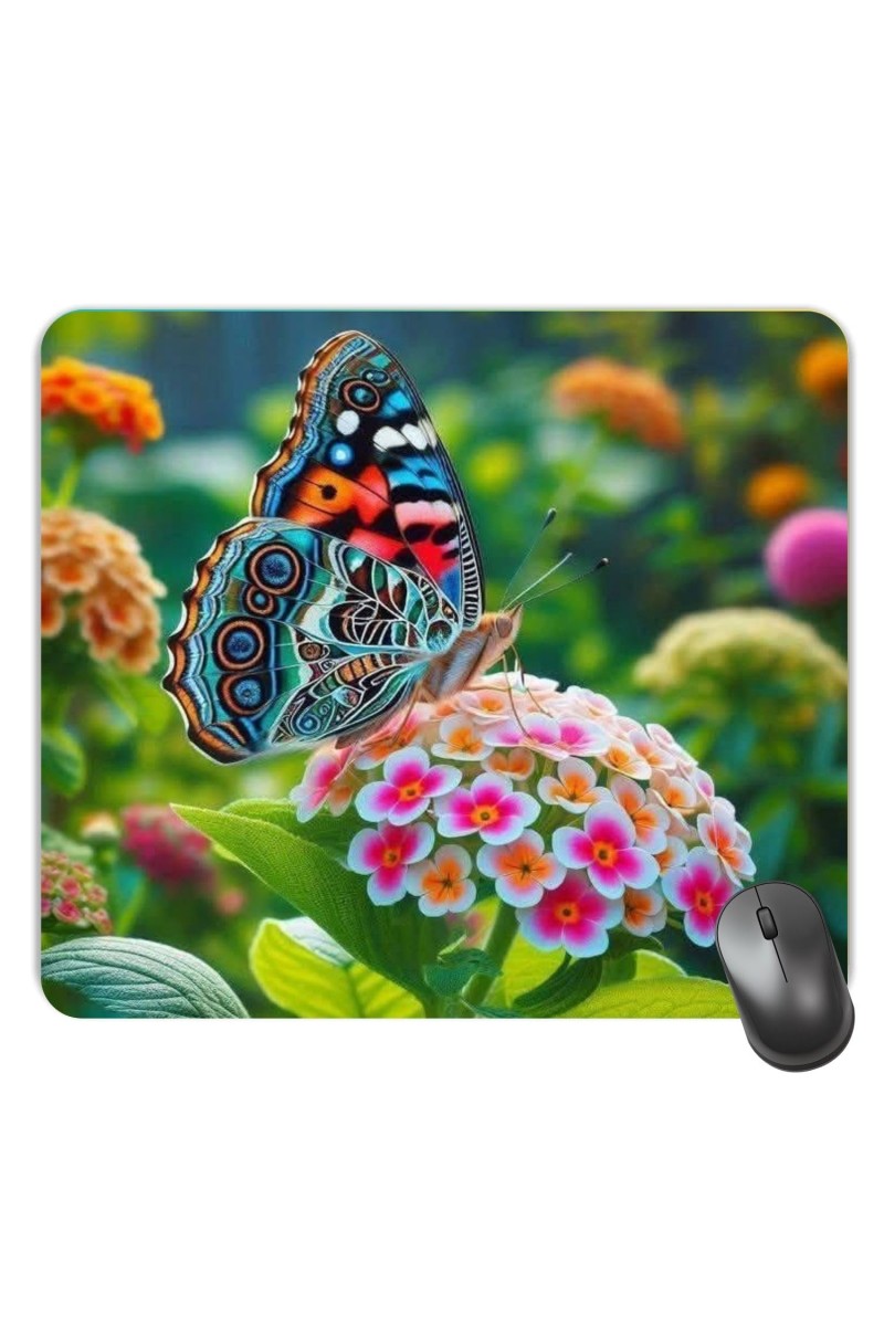 Customized Beautiful Butterfly Picture Sublimation Mouse Pad | 8 X 7.5 Inch | Smooth Cloth Surface | Non-Slip Rubber Base | Personalized Mousepad for Laptop & Desktop (F17460)