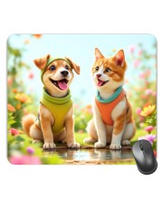 Customized Cute Dogs Picture Sublimation Mouse Pad | 8 X 7.5 Inch | Smooth Cloth Surface | Non-Slip Rubber Base | Personalized Mousepad for Laptop & Desktop (F17337)