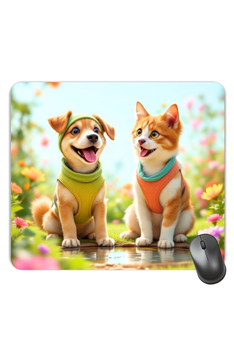 Customized Cute Dogs Picture Sublimation Mouse Pad | 8 X 7.5 Inch | Smooth Cloth Surface | Non-Slip Rubber Base | Personalized Mousepad for Laptop & Desktop (F17337)