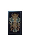 Hitech Sales Elephant Wall-Art Drawing Rectangular Polystyrene Photo Frame for Home Decoration and Gifting (9.6 x 15.6 inches, Black, Pack of 1, Printed Photo)