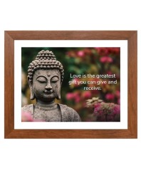 Buddha & His Famous Quote Photo Frame - Brown Frame, Perfect for Office & Wall Decoration, Ideal Gift