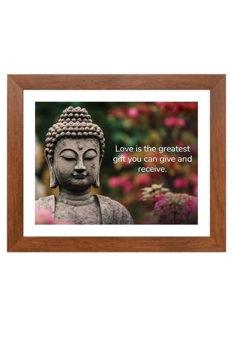 Buddha & Famous Quote Brown Frame, 10x14InchesInspirational Wall Art for Office, Home DecorIdeal Spiritual Gift