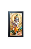 Hitech Sales Baal Krishna Wall-Mount Rectangular Polystyrene Photo Frame for Pooja Room, Home Decoration and Gifting, 9.6 x 15.6 inches Black Frame (Pack of 1, Printed Photo)