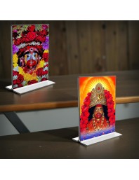 Tara Debi Acrylic T-Style Photo Stand - 7x9 Inches, Compact and Stylish Spiritual Display, easily change 2 photos (Pack of 1)
