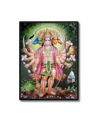 Panchamukhi Hanuman Laminated Photo - 5x7 Inches, Divine Blessings for Home & Office and Temple Decoration