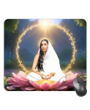 Customized Sarada Devi Picture Sublimation Mouse Pad | 8 X 7.5 Inch | Smooth Cloth Surface | Non-Slip Rubber Base | Personalized Mousepad for Laptop & Desktop (F17043)