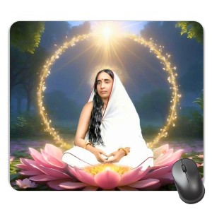 Customized Sarada Devi Picture Sublimation Mouse Pad | 8 X 7.5 Inch | Smooth Cloth Surface | Non-Slip Rubber Base | Personalized Mousepad for Laptop & Desktop (F17043)