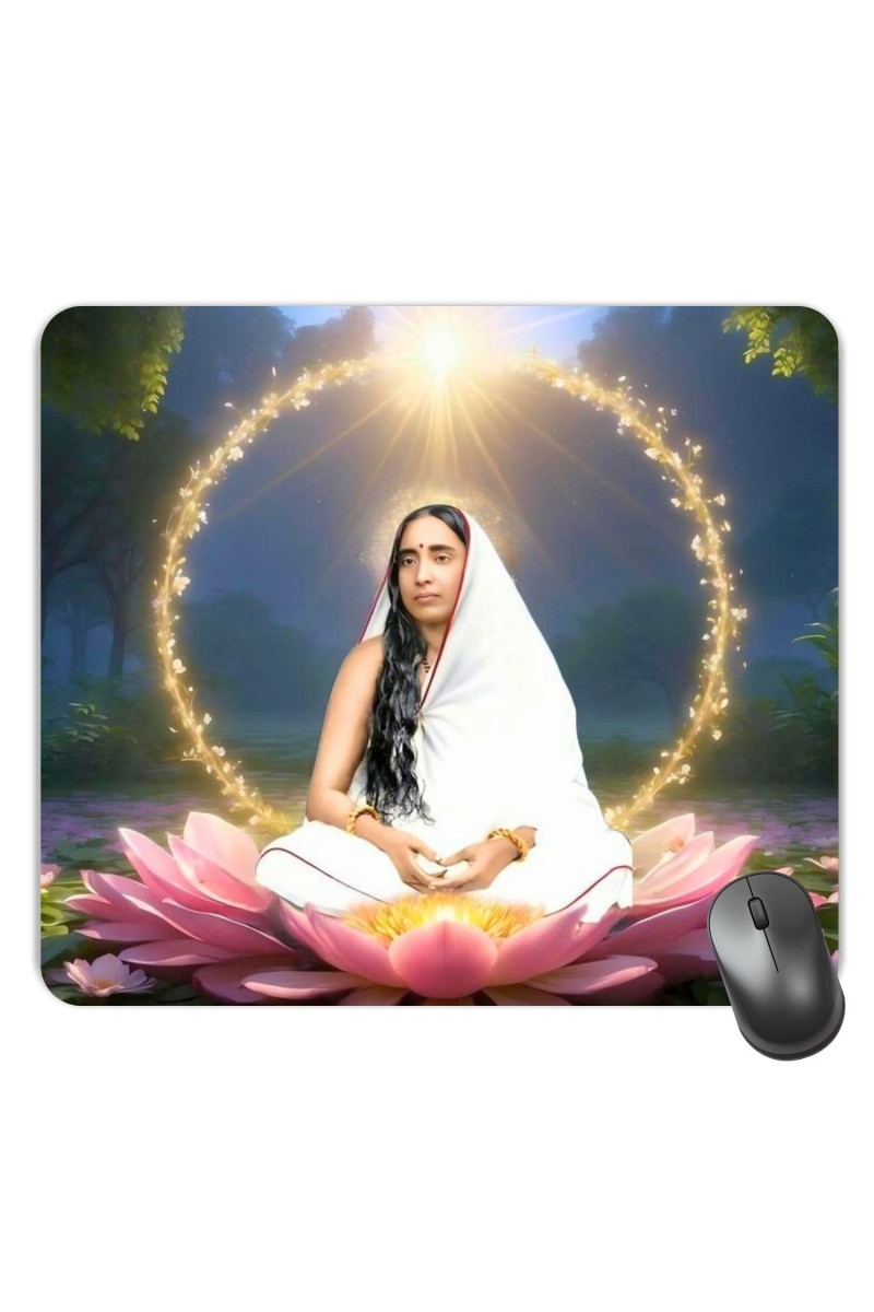 Customized Sarada Devi Picture Sublimation Mouse Pad | 8 X 7.5 Inch | Smooth Cloth Surface | Non-Slip Rubber Base | Personalized Mousepad for Laptop & Desktop (F17043)