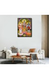 Brahma Vishnu & Lord Shiva Laminated Photo (11x13 Inches Without glass) Divine Blessings for Table and Walls,Home & Office and Temple Decoration
