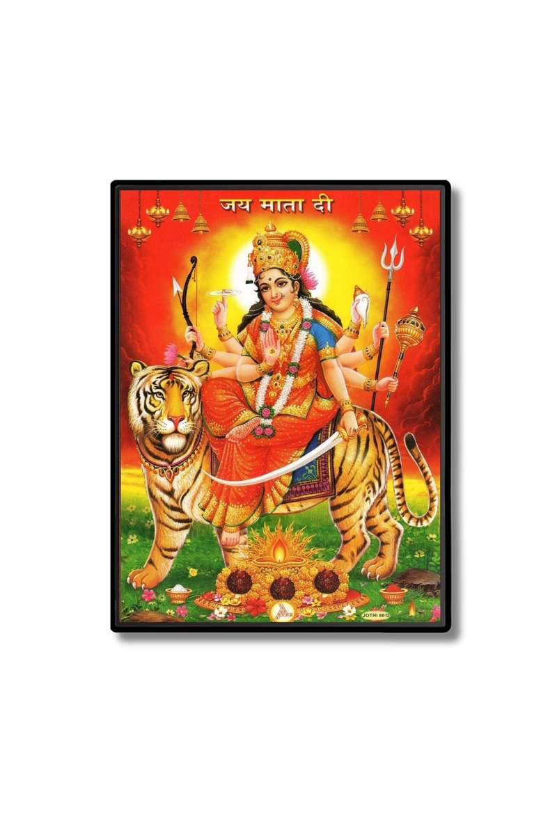 Durga Laminated Photo - 5x7 Inches, Divine Blessings for Home & Office and Temple Decoration