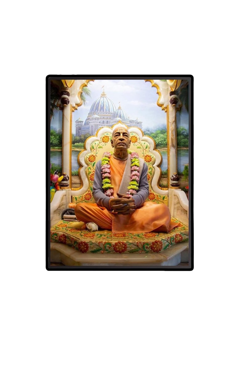 Swami Prabhupada Laminated Photo - 5x7 Inches, Divine Blessings for Home & Office and Temple Decoration