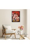 Shiva Family Laminated Photo - 5x7 Inches, Divine Blessings for Home & Office and Temple Decoration