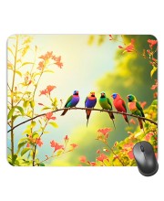 Customized Beautiful Birds Picture Sublimation Mouse Pad | 8 X 7.5 Inch | Smooth Cloth Surface | Non-Slip Rubber Base | Personalized Mousepad for Laptop & Desktop (F17287)