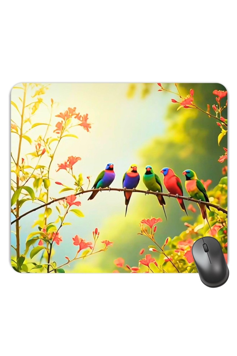 Customized Beautiful Birds Picture Sublimation Mouse Pad | 8 X 7.5 Inch | Smooth Cloth Surface | Non-Slip Rubber Base | Personalized Mousepad for Laptop & Desktop (F17287)