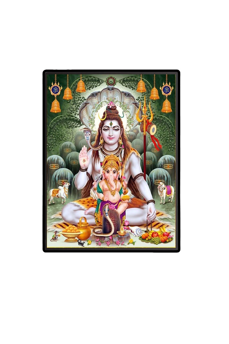 Shiva Laminated Photo - 5x7 Inches, Divine Blessings for Home & Office and Temple Decoration