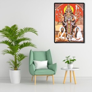 Kali Ma Ramakrishna Paramahansa and Sarada Ma Laminated Photo (13x15 Inches Without glass) Divine Blessings for Table and Walls,Home & Office and Temple Decoration