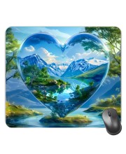Customized Heart Shaped Nature View Picture Sublimation Mouse Pad | 8 X 7.5 Inch | Smooth Cloth Surface | Non-Slip Rubber Base | Personalized Mousepad for Laptop & Desktop (F17451)