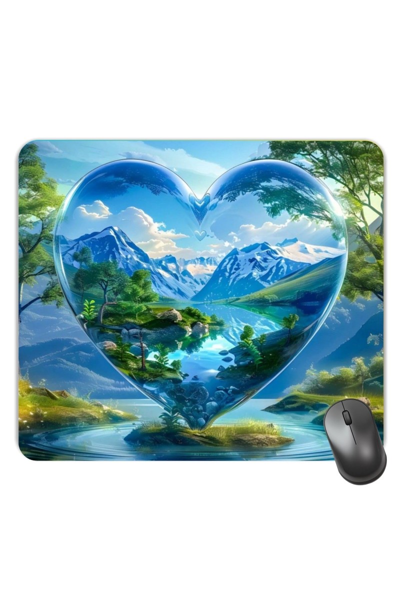 Customized Heart Shaped Nature View Picture Sublimation Mouse Pad | 8 X 7.5 Inch | Smooth Cloth Surface | Non-Slip Rubber Base | Personalized Mousepad for Laptop & Desktop (F17451)
