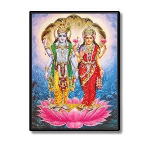 Vishnu Lakshmi Laminated Photo - 5x7 Inches, Divine Blessings for Home & Office and Temple Decoration Vishnu Lakshmi Laminated Photo - 5x7 Inches, Divine Blessings for Home & Office and Temple Decoration