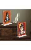 Lord Shiva Acrylic T-Style Photo Stand, Compact and Stylish Spiritual Display, easily change 2 photos (Pack of 1)