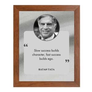 Shree Ratan Naval Tata & Famous Quote Brown Frame, 16x20InchesInspirational Wall Art for Office, Home DecorIdeal Spiritual Gift