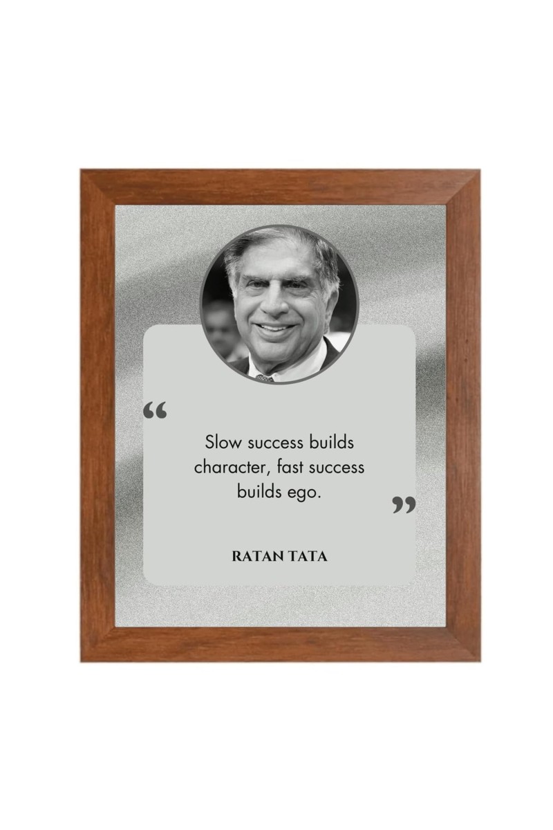 Shree Ratan Naval Tata & Famous Quote Brown Frame, 14x18InchesInspirational Wall Art for Office, Home DecorIdeal Spiritual Gift