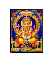 Ganesh Laminated Photo - 5x7 Inches, Divine Blessings for Home & Office and Temple Decoration
