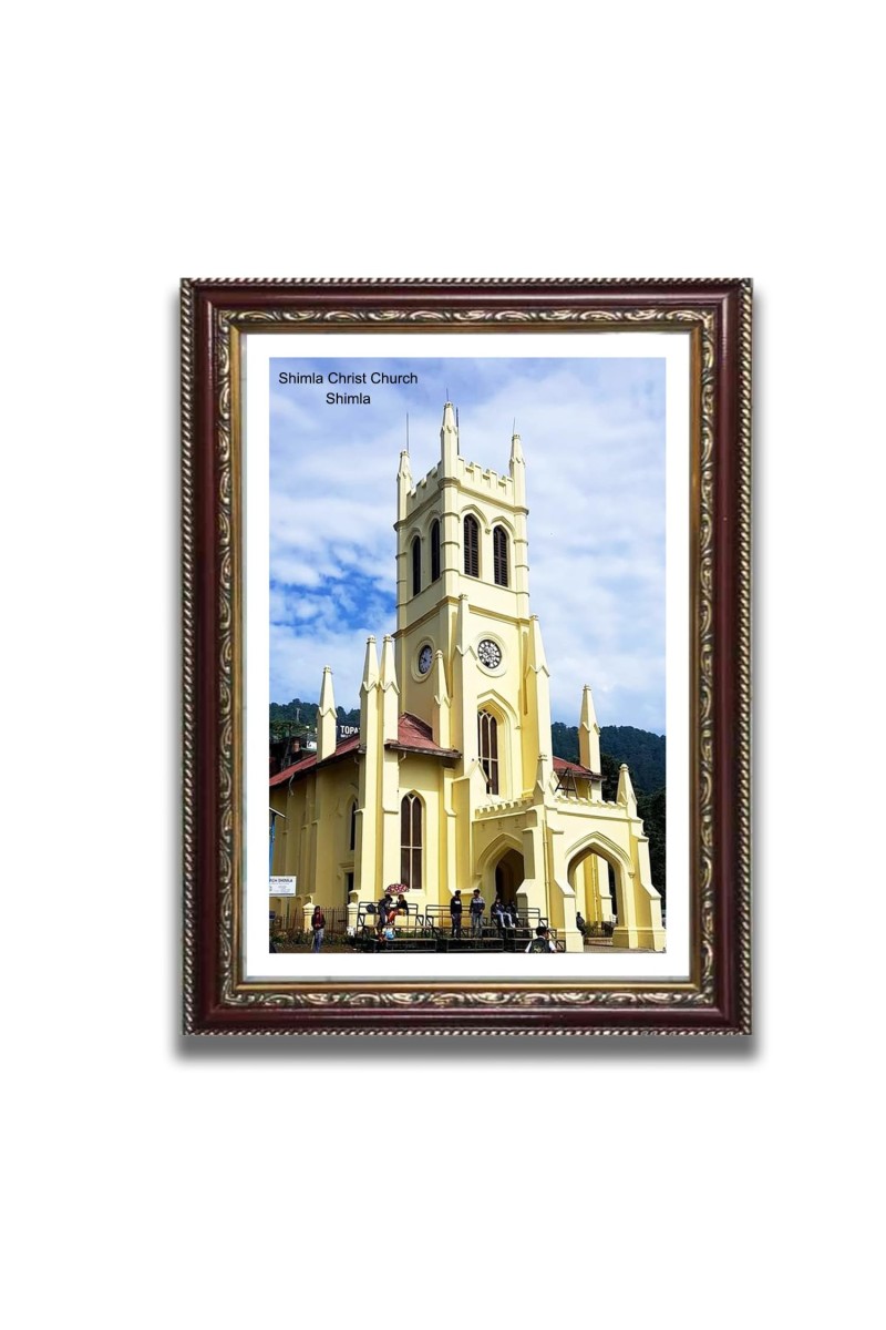 Shimla Christ Church Church Photo Frame, Beautiful Elegant Framed Wall Art of Iconic Cathedral