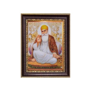 Sri Guru Nanak Dev Ji Digital Print Photo 6.7x8.7 inches - Vibrant Religious Wall Art for Home, Office and Temple Decor.